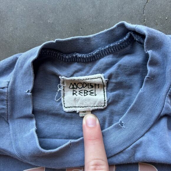 Modish Rebel Outsider Skeleton T-Shirt Women's M Blue Flint Graphic Tee - Picture 5 of 14